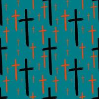 crosses seamless pattern colored for halloween vector