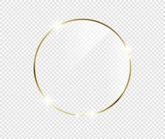 Gold shiny glowing frame with shadows isolated background vector