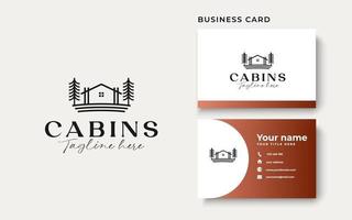 Cabin Monoline Concept Logo Template Isolated in White Background vector