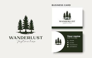 Pine Tree Vintage Rustic Hipster Logo Template vector