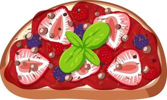 Top view of bread with fruit topping vector