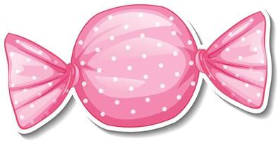 Wrapped sweet candy sticker on white background vector