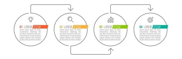 concepto de negocio con 4 opciones o pasos vector