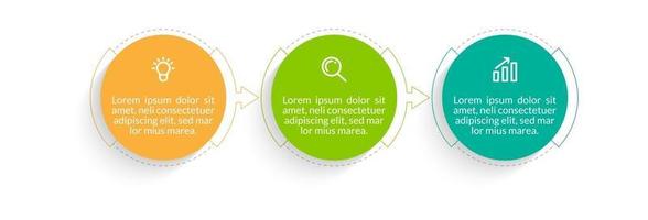 Visualization of 3 Stepped Business Process vector