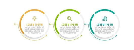 Visualization of 3 Stepped Business Process vector