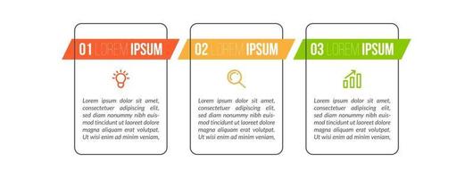 Visualization of 3 Stepped Business Process vector