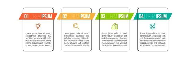 Business concept with 4 options, steps vector