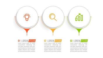 Visualization of 3 Stepped Business Process vector