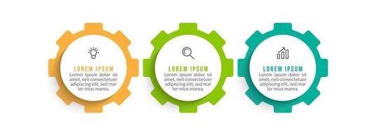 Visualization of 3 Stepped Business Process vector