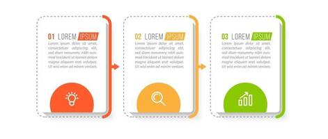 Visualization of 3 Stepped Business Process vector