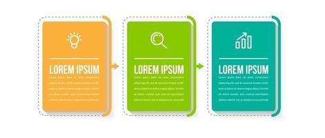 Visualization of 3 Stepped Business Process vector