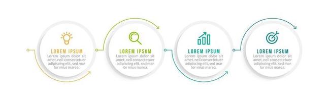 Business concept with 4 options, steps vector