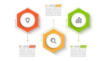 Visualization of 3 Stepped Business Process vector