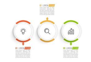 Visualization of 3 Stepped Business Process vector