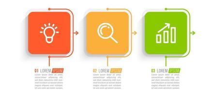 Visualization of 3 Stepped Business Process vector