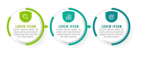 Visualization of 3 Stepped Business Process vector