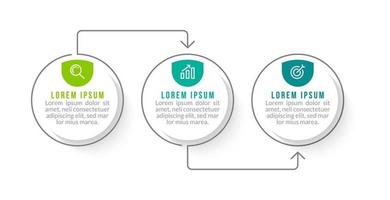 Visualization of 3 Stepped Business Process vector