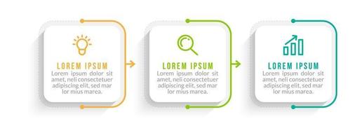 Visualization of 3 Stepped Business Process vector