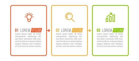 Visualization of 3 Stepped Business Process vector