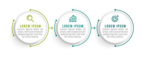 Visualization of 3 Stepped Business Process vector