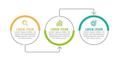 Visualization of 3 Stepped Business Process vector