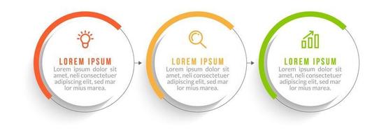 Visualization of 3 Stepped Business Process vector