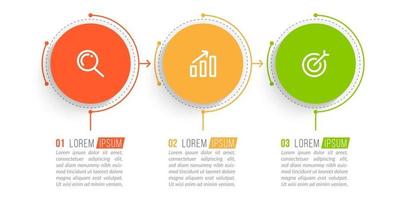 Visualization of 3 Stepped Business Process vector