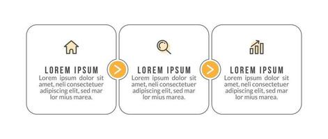 Visualization of 3 Stepped Business Process vector