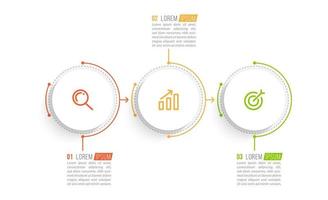 visualización de procesos de negocio en 3 pasos vector