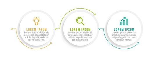 Visualization of 3 Stepped Business Process vector