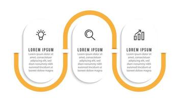 Visualization of 3 Stepped Business Process vector