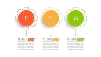 Visualization of 3 Stepped Business Process vector