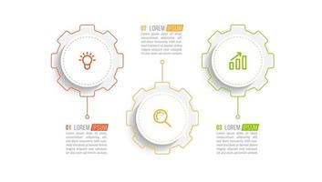 Visualization of 3 Stepped Business Process vector