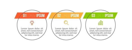 Visualization of 3 Stepped Business Process vector