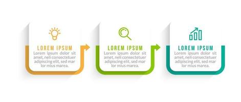 visualización de procesos de negocio en 3 pasos vector