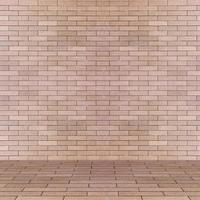 Empty interior perspective with brick tile wall photo