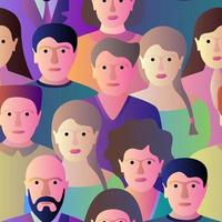 grupo de personas de patrones sin fisuras. ilustración vectorial colorida vector