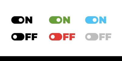 On Off mode switch button sliders. Toggle modern flat UX UI design vector