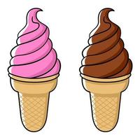 Strawberry and chocolate ice cream vector