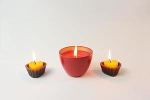Candles with flames photo