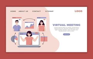 Talk Business through Online Meeting vector