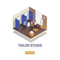 Tailor Studio Isometric Composition Vector Illustration