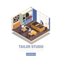 Tailor Studio Isometric Composition Vector Illustration