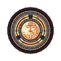 Maya Civilization Emblem Vector Illustration