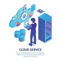 Cloud Hosting Service Background Vector Illustration