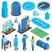 Isometric Water Purification Set Vector Illustration