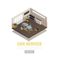 Car Service Isometric Composition Vector Illustration