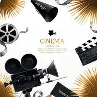 Cinema Film Production Background Vector Illustration
