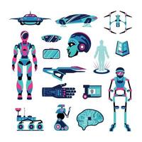 Future Technologies Set Vector Illustration