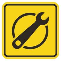 Symbol Service Tool Sign On Yellow Background vector